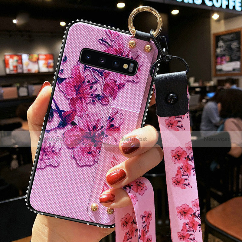 Silicone Candy Rubber Gel Flowers Soft Case Cover K02 for Samsung Galaxy S10