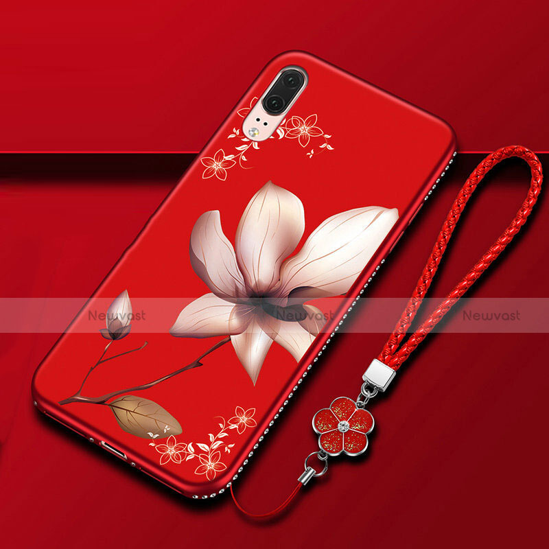 Silicone Candy Rubber Gel Flowers Soft Case Cover K03 for Huawei P20