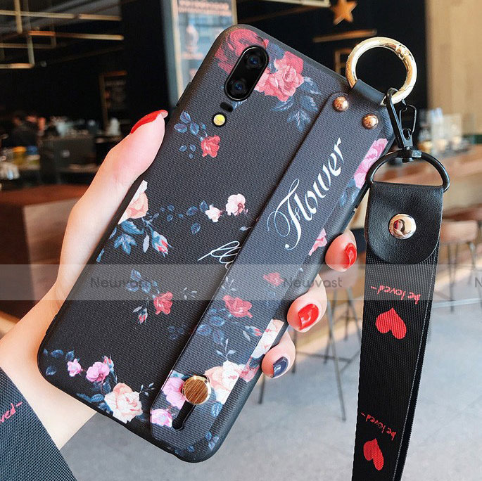 Silicone Candy Rubber Gel Flowers Soft Case Cover K08 for Huawei P20