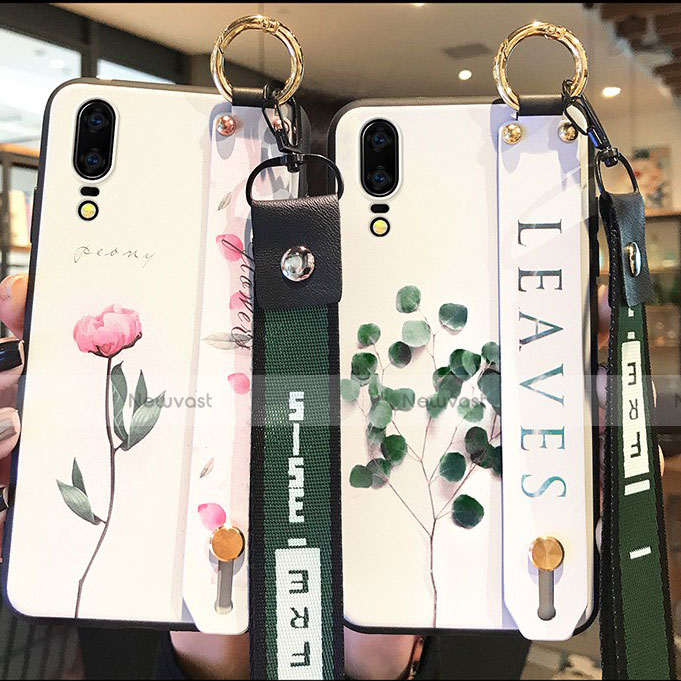 Silicone Candy Rubber Gel Flowers Soft Case Cover P01 for Huawei P20