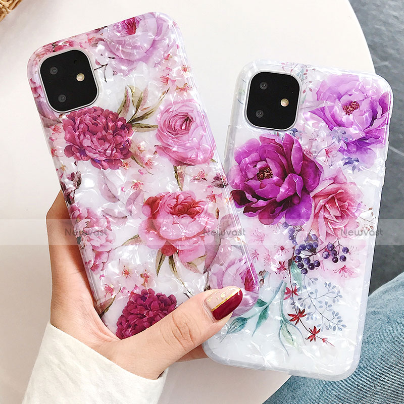 Silicone Candy Rubber Gel Flowers Soft Case Cover S01 for Apple iPhone 11