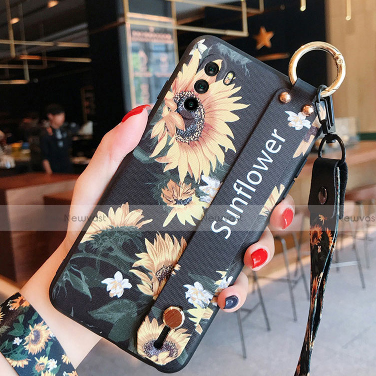 Silicone Candy Rubber Gel Flowers Soft Case Cover S01 for Huawei Mate 40 Lite 5G Yellow