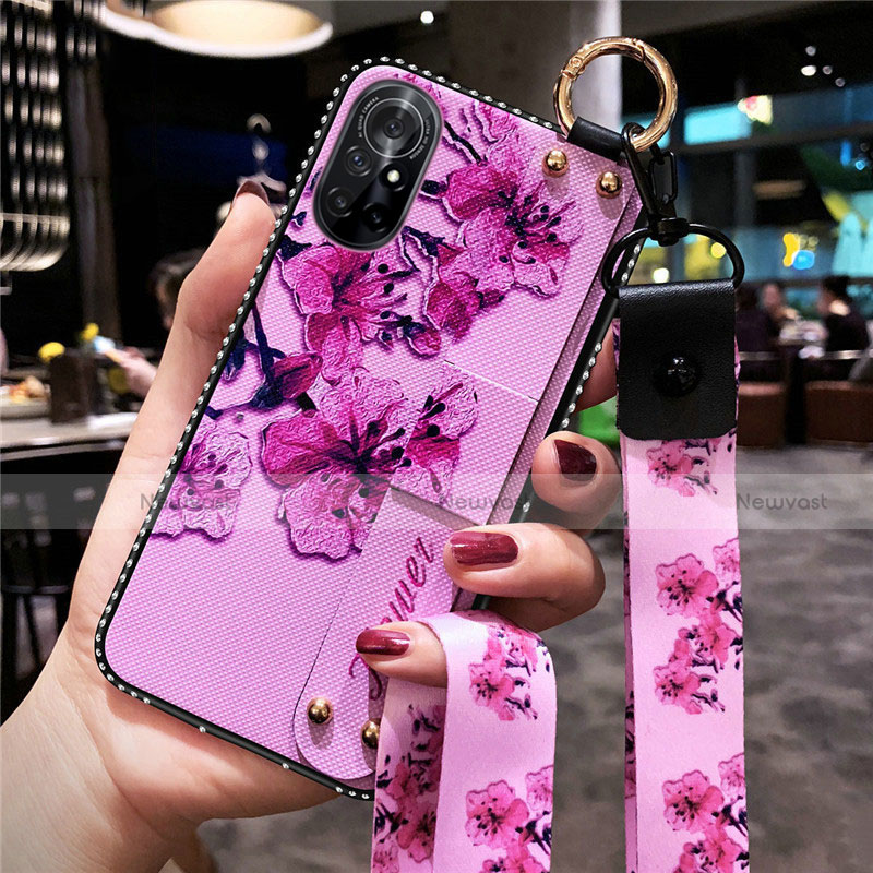 Silicone Candy Rubber Gel Flowers Soft Case Cover S01 for Huawei Nova 8 5G