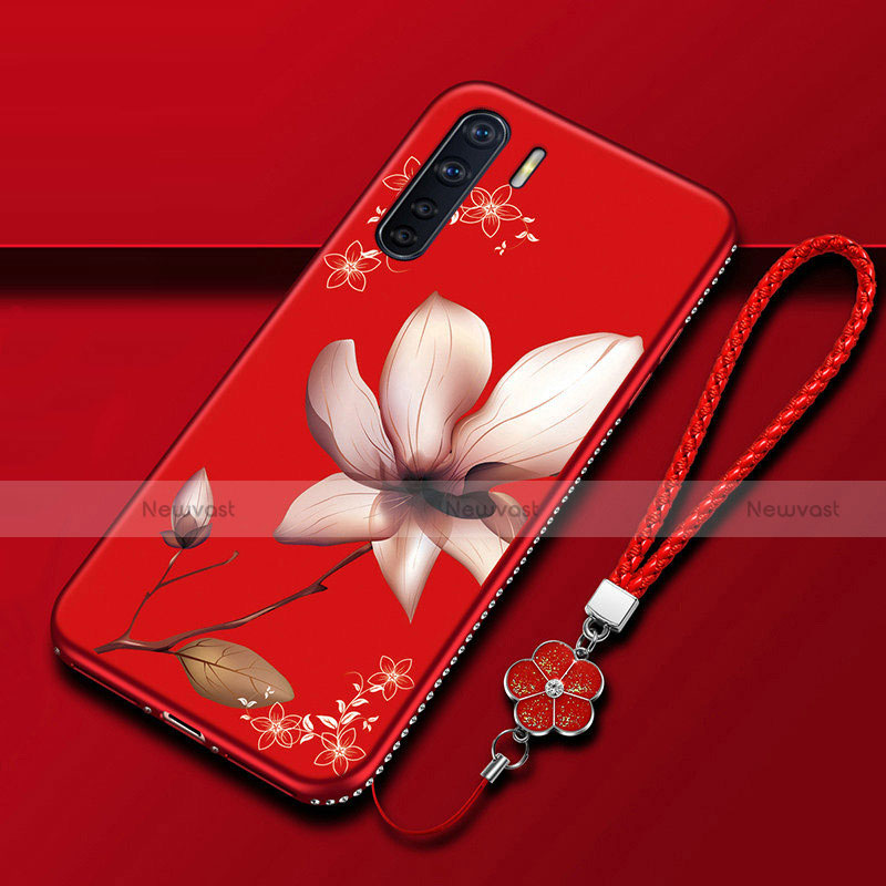 Silicone Candy Rubber Gel Flowers Soft Case Cover S01 for Oppo A91