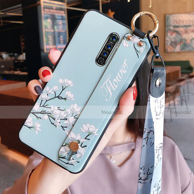 Silicone Candy Rubber Gel Flowers Soft Case Cover S01 for Oppo Reno Ace