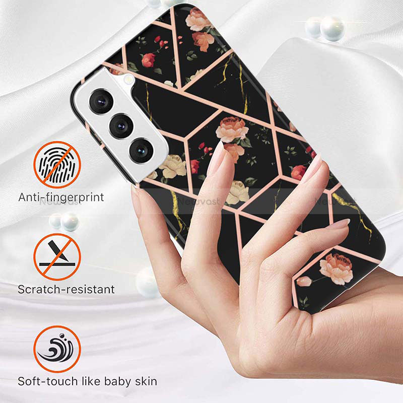 Silicone Candy Rubber Gel Flowers Soft Case Cover S01 for Samsung Galaxy S22 Plus 5G