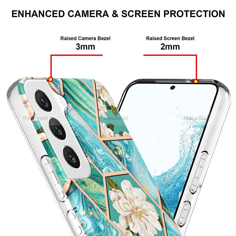 Silicone Candy Rubber Gel Flowers Soft Case Cover S01 for Samsung Galaxy S22 Plus 5G