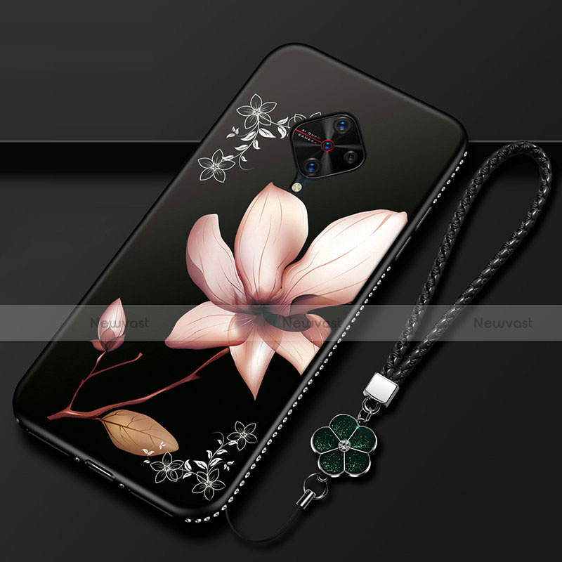 Silicone Candy Rubber Gel Flowers Soft Case Cover S01 for Vivo S1 Pro