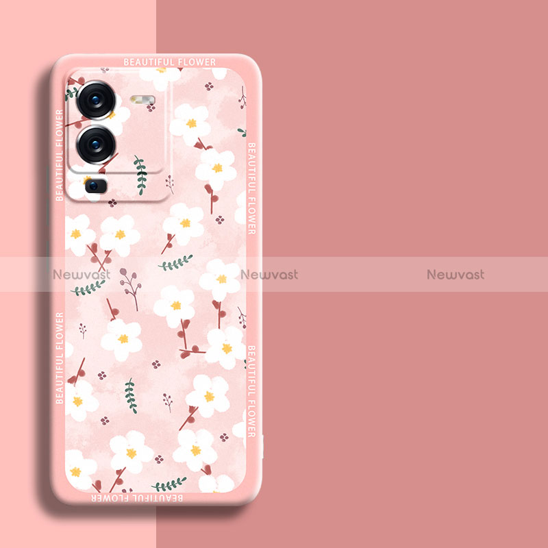 Silicone Candy Rubber Gel Flowers Soft Case Cover S01 for Vivo V25 Pro 5G