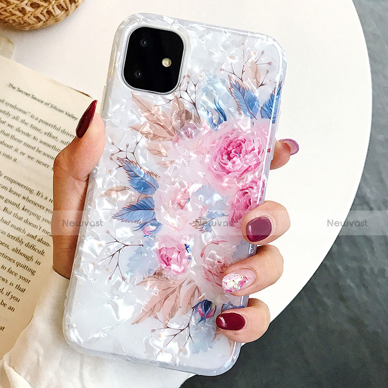 Silicone Candy Rubber Gel Flowers Soft Case Cover S02 for Apple iPhone 11