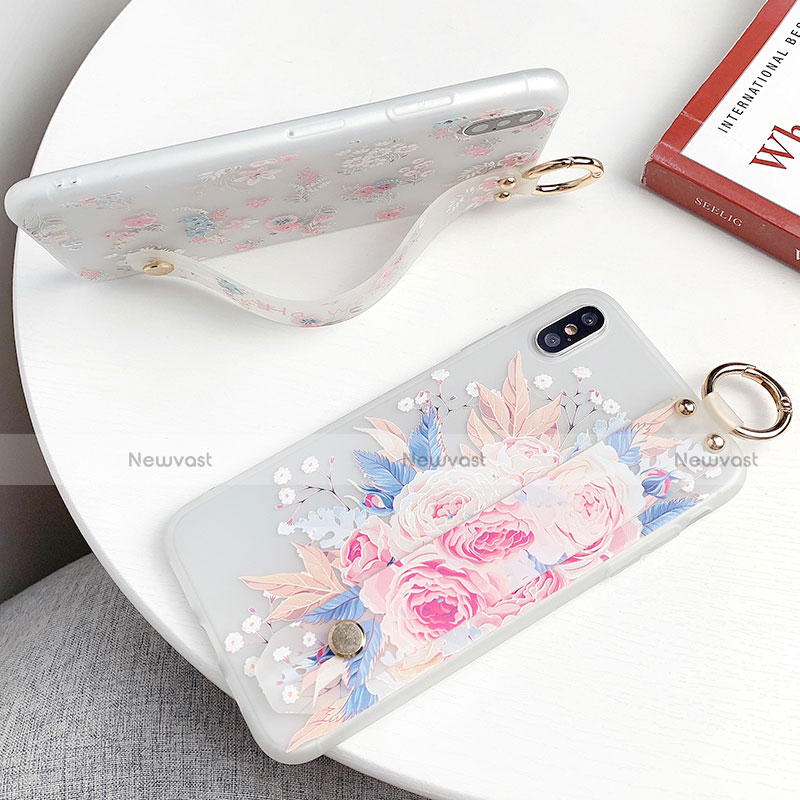 Silicone Candy Rubber Gel Flowers Soft Case Cover S02 for Apple iPhone X