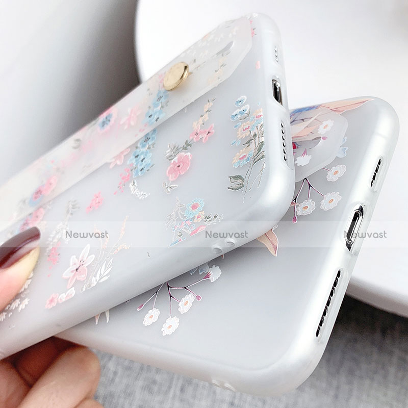 Silicone Candy Rubber Gel Flowers Soft Case Cover S02 for Apple iPhone Xs