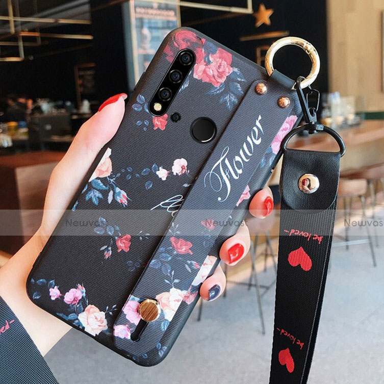 Silicone Candy Rubber Gel Flowers Soft Case Cover S02 for Huawei Nova 5i