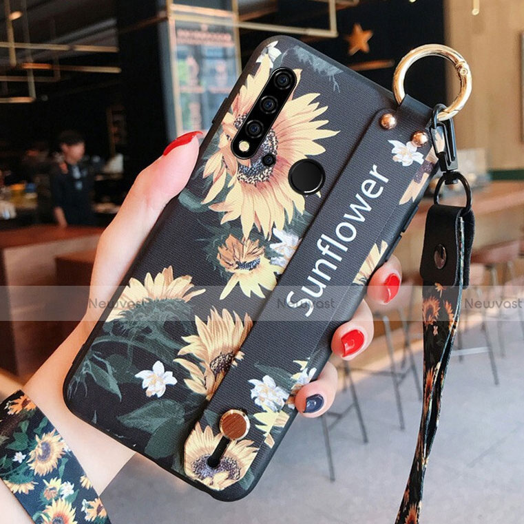 Silicone Candy Rubber Gel Flowers Soft Case Cover S02 for Huawei Nova 5i