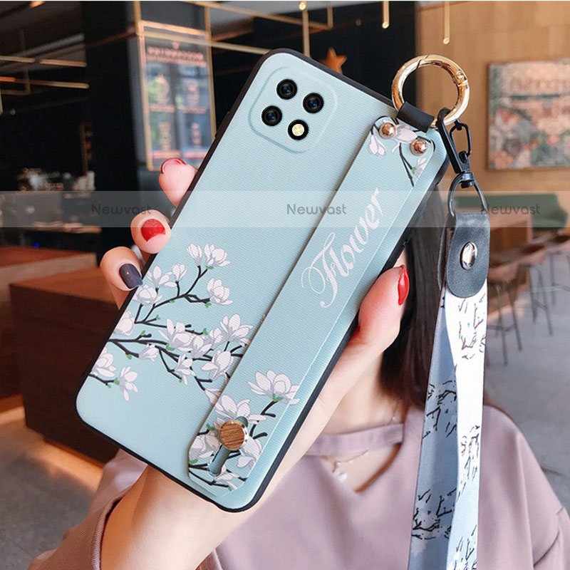 Silicone Candy Rubber Gel Flowers Soft Case Cover S02 for Oppo A72 5G