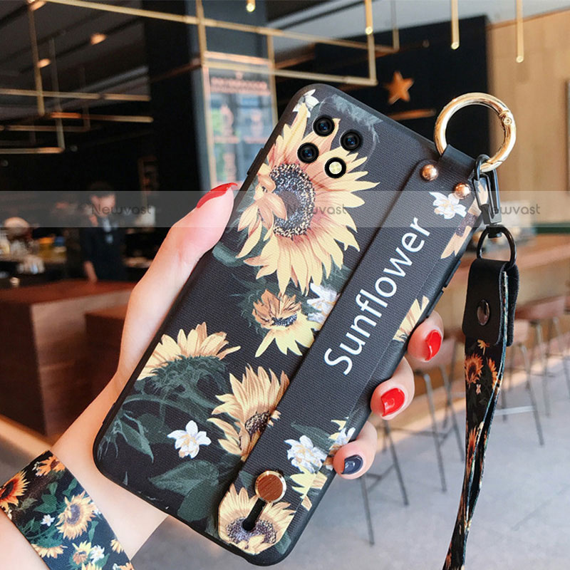 Silicone Candy Rubber Gel Flowers Soft Case Cover S02 for Oppo A72 5G Yellow