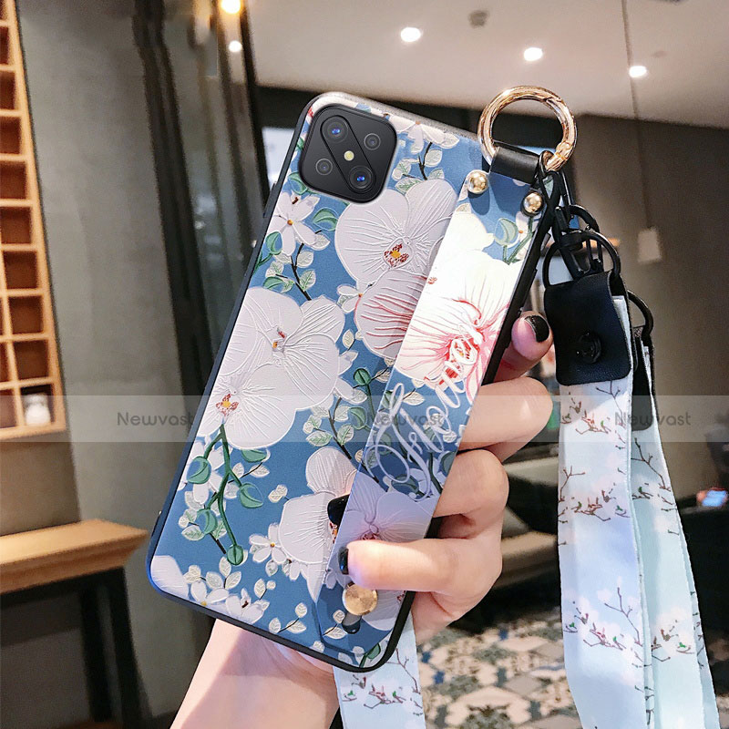 Silicone Candy Rubber Gel Flowers Soft Case Cover S02 for Oppo A92s 5G
