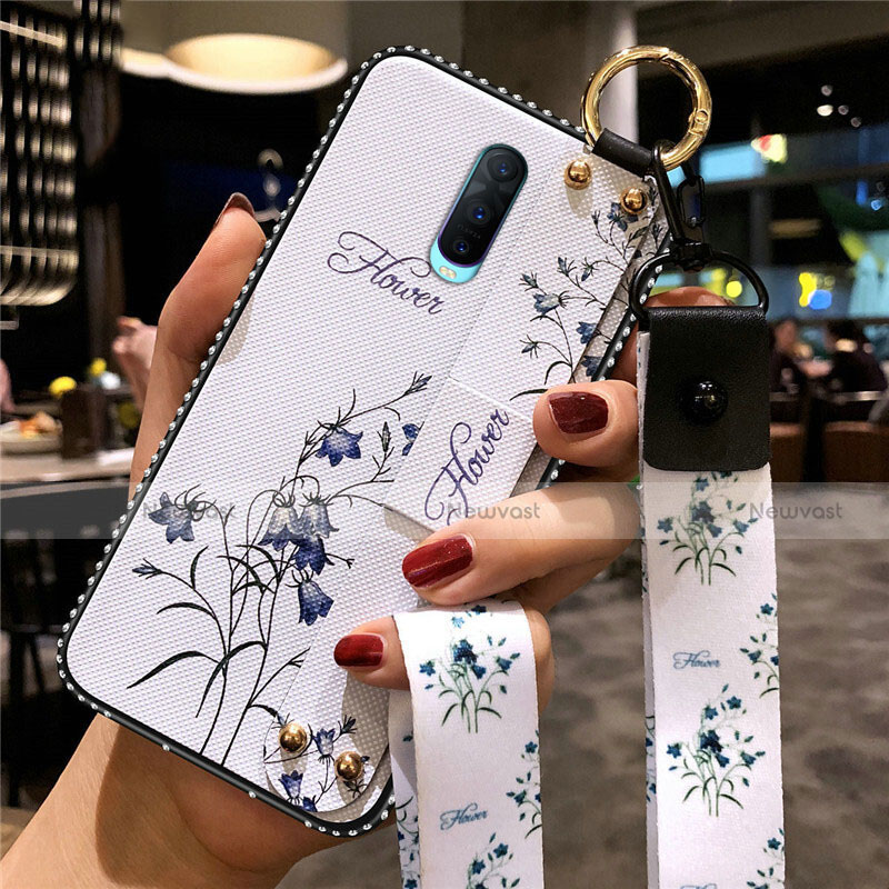 Silicone Candy Rubber Gel Flowers Soft Case Cover S02 for Oppo RX17 Pro White