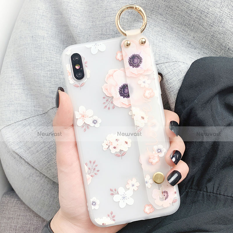 Silicone Candy Rubber Gel Flowers Soft Case Cover S03 for Apple iPhone Xs Max