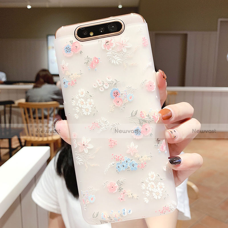 Silicone Candy Rubber Gel Flowers Soft Case Cover S03 for Samsung Galaxy A80