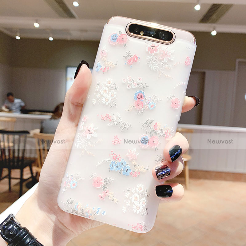 Silicone Candy Rubber Gel Flowers Soft Case Cover S03 for Samsung Galaxy A90 4G