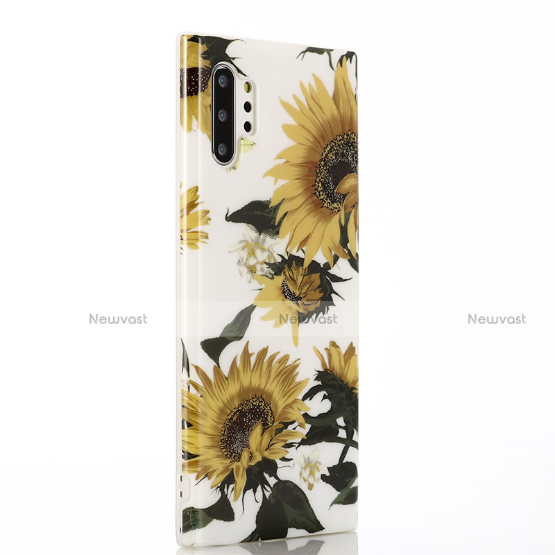 Silicone Candy Rubber Gel Flowers Soft Case Cover S03 for Samsung Galaxy Note 10 Plus Yellow