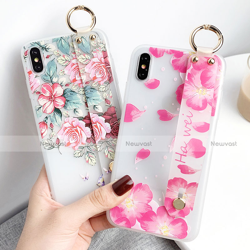 Silicone Candy Rubber Gel Flowers Soft Case Cover S04 for Apple iPhone X