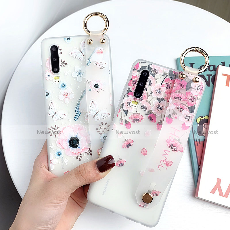 Silicone Candy Rubber Gel Flowers Soft Case Cover S04 for Huawei P30