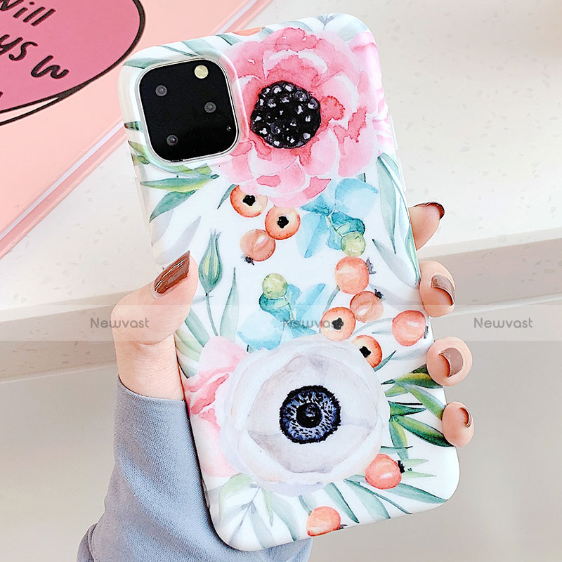 Silicone Candy Rubber Gel Flowers Soft Case Cover S05 for Apple iPhone 11 Pro