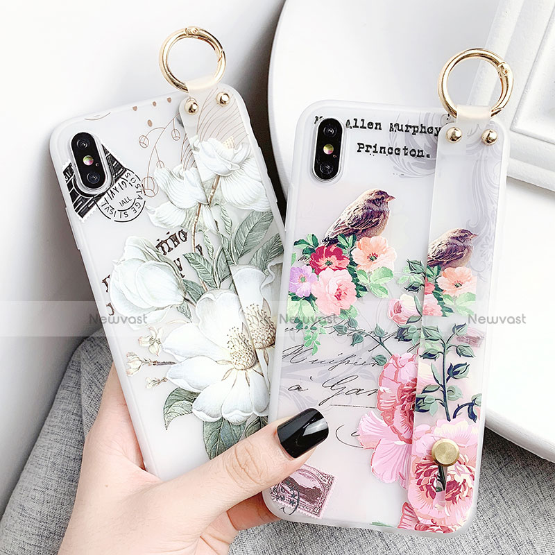 Silicone Candy Rubber Gel Flowers Soft Case Cover S05 for Apple iPhone Xs Max