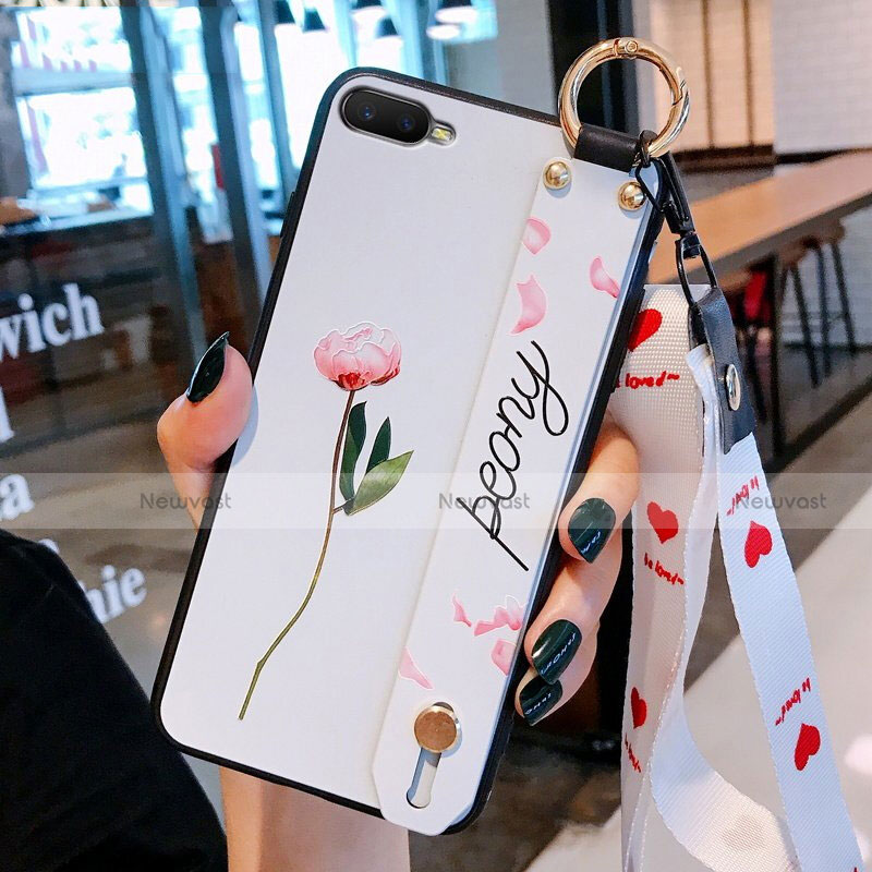 Silicone Candy Rubber Gel Flowers Soft Case Cover S05 for Oppo R15X White