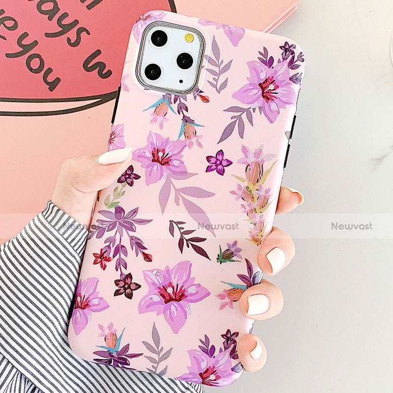 Silicone Candy Rubber Gel Flowers Soft Case Cover S07 for Apple iPhone 11 Pro