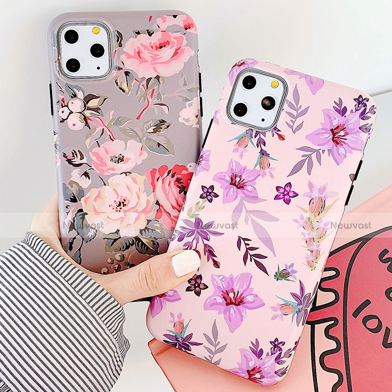 Silicone Candy Rubber Gel Flowers Soft Case Cover S07 for Apple iPhone 11 Pro