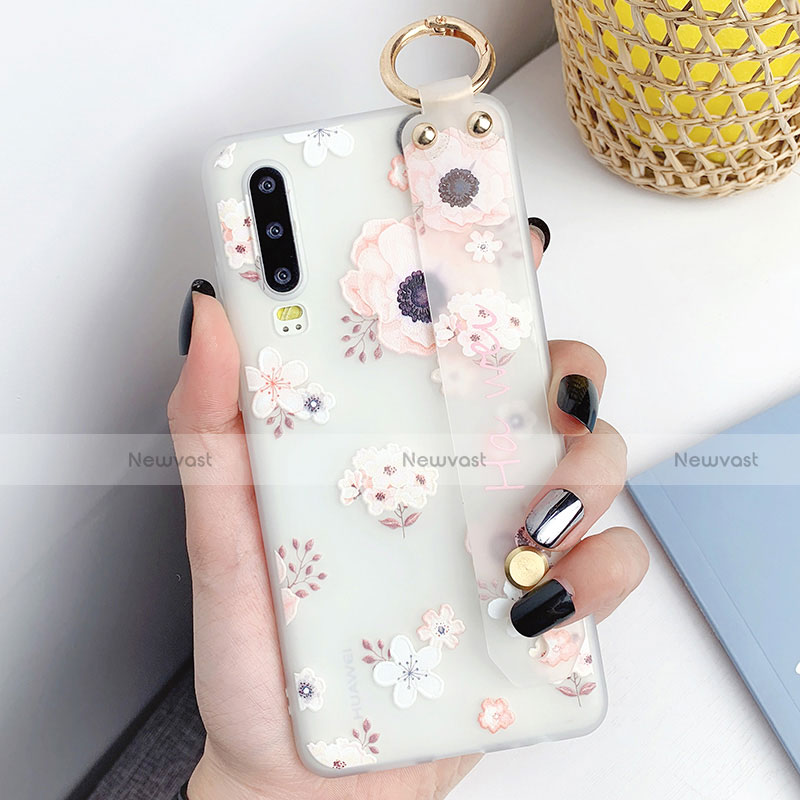 Silicone Candy Rubber Gel Flowers Soft Case Cover S07 for Huawei P30