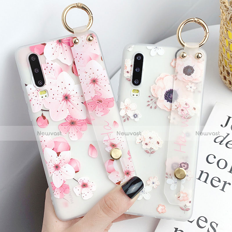 Silicone Candy Rubber Gel Flowers Soft Case Cover S07 for Huawei P30