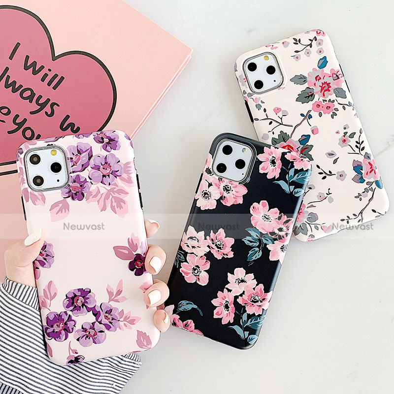 Silicone Candy Rubber Gel Flowers Soft Case Cover S08 for Apple iPhone 11 Pro