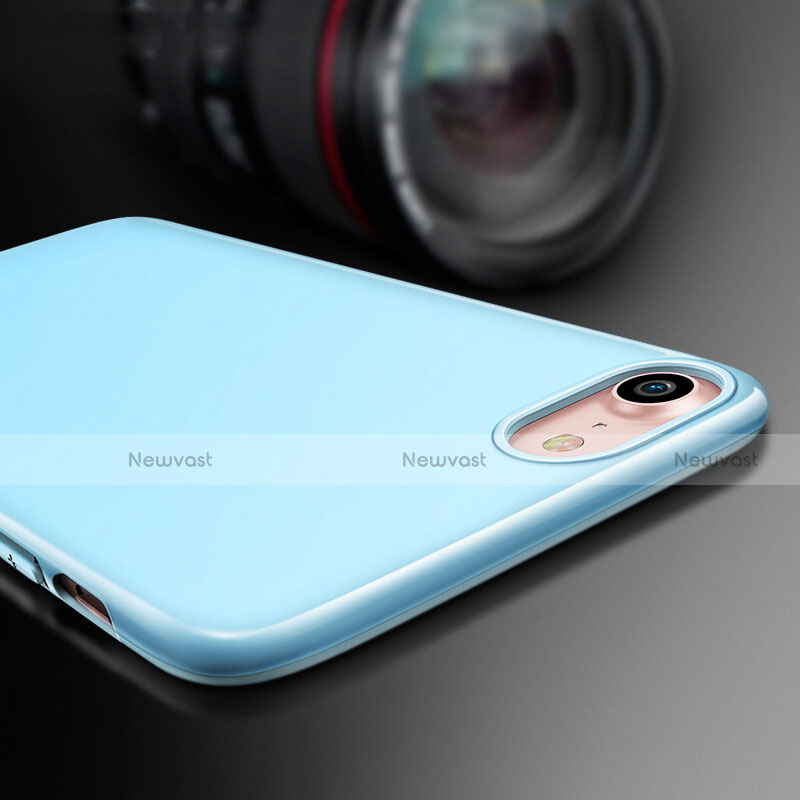 Silicone Candy Rubber Gel Soft Case for Apple iPhone 7 Sky Blue