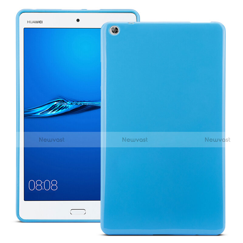 Silicone Candy Rubber Gel Soft Case for Huawei MediaPad M3 Blue