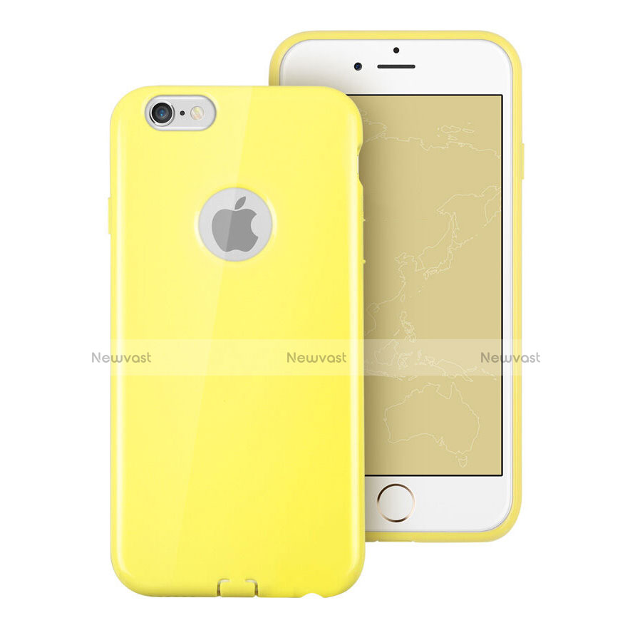 Silicone Candy Rubber Gel Soft Case With Hole for Apple iPhone 6 Plus Yellow