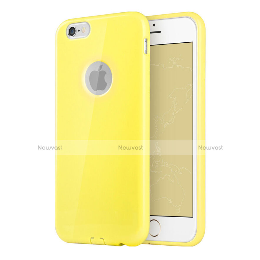 Silicone Candy Rubber Gel Soft Case With Hole for Apple iPhone 6 Plus Yellow