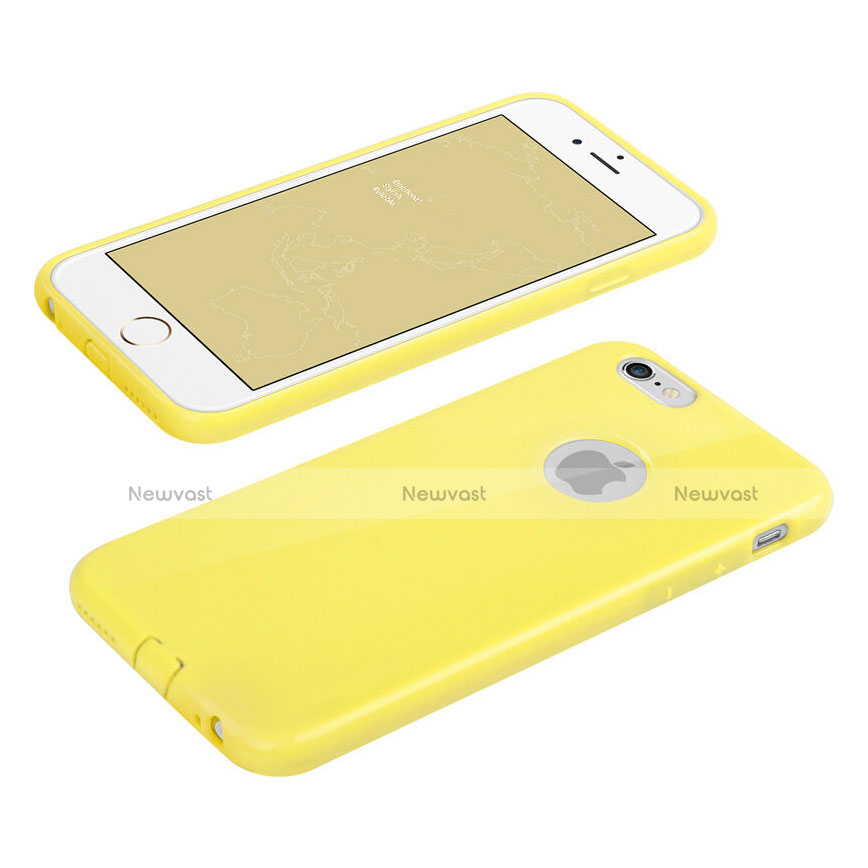 Silicone Candy Rubber Gel Soft Case With Hole for Apple iPhone 6 Plus Yellow