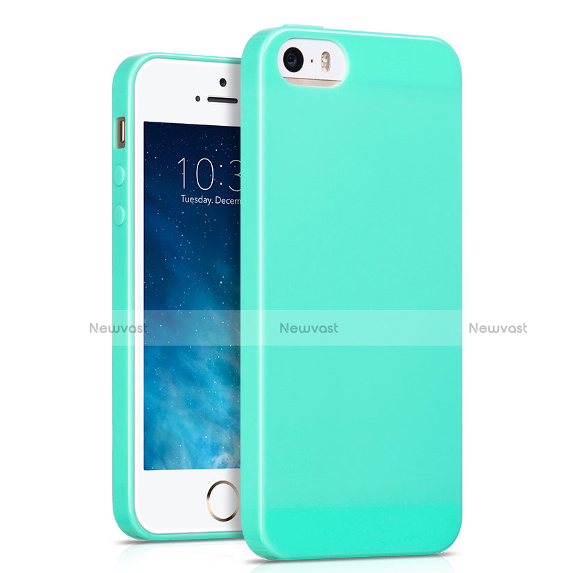 Silicone Candy Rubber Gel Soft Cover for Apple iPhone 5 Cyan