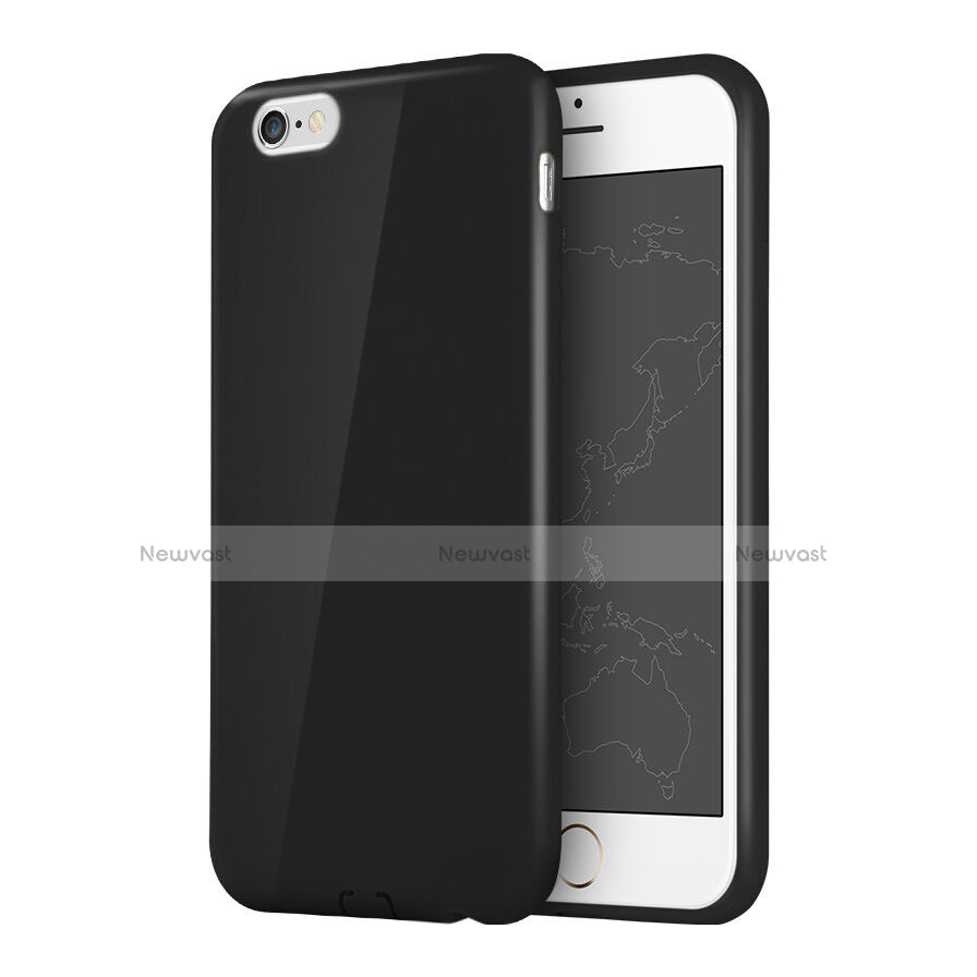 Silicone Candy Rubber Gel Soft Cover for Apple iPhone 6 Plus Black