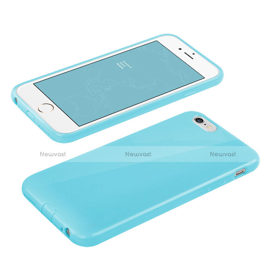 Silicone Candy Rubber Gel Soft Cover for Apple iPhone 6 Plus Sky Blue