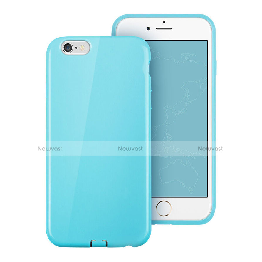 Silicone Candy Rubber Gel Soft Cover for Apple iPhone 6 Sky Blue