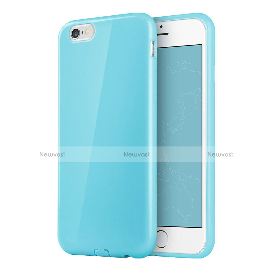 Silicone Candy Rubber Gel Soft Cover for Apple iPhone 6 Sky Blue