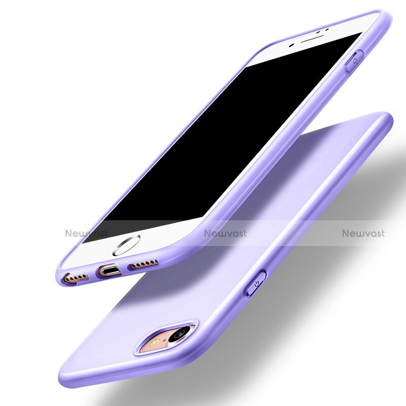 Silicone Candy Rubber Gel Soft Cover for Apple iPhone 7 Purple