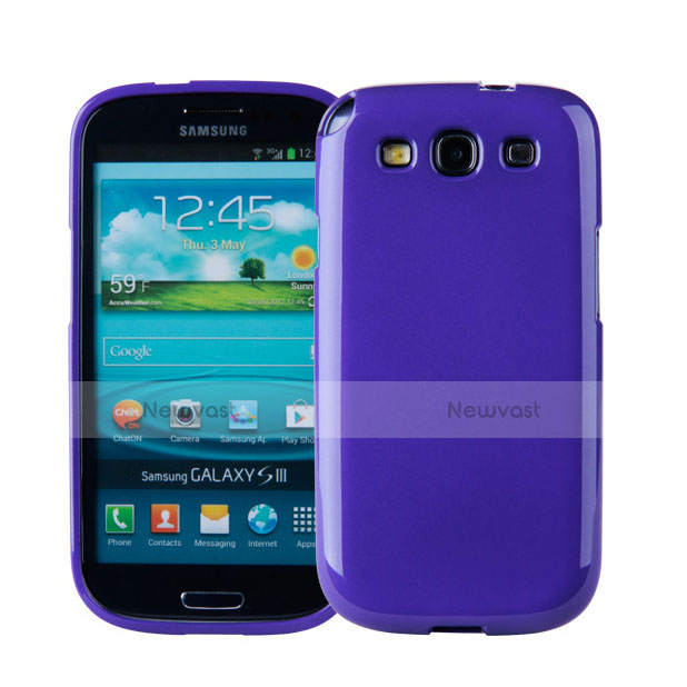 Silicone Candy Rubber Gel Soft Cover for Samsung Galaxy S3 III i9305 Neo Purple