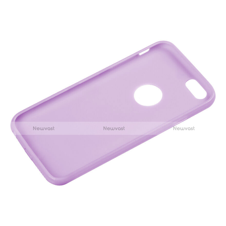 Silicone Candy Rubber Gel Soft Cover With Hole for Apple iPhone 6 Plus Purple