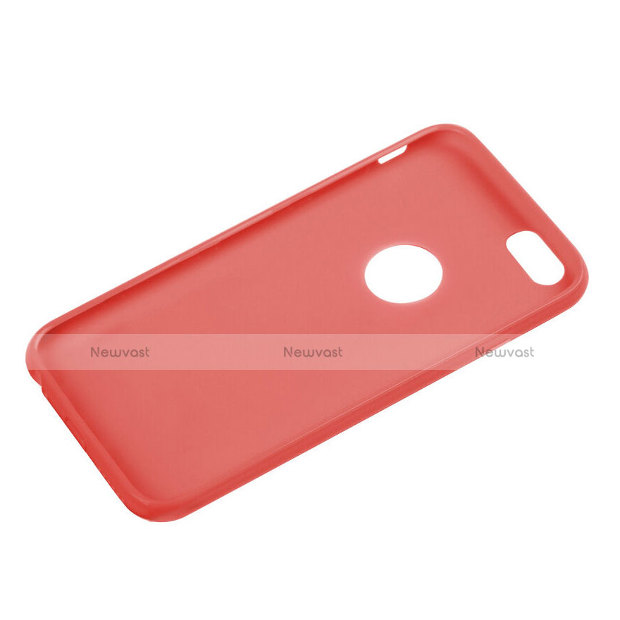 Silicone Candy Rubber Gel Soft Cover With Hole for Apple iPhone 6 Plus Red